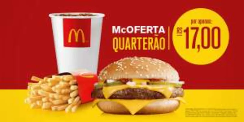 [McDonalds] McOferta Média do Quarteirão por R$17