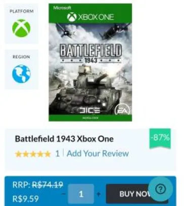 Battlefield 1943 Xbox One - R$10