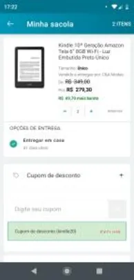 KINDLE 10ª GERAÇÃO AMAZON TELA 6” 8GB WI-FI - LUZ EMBUTIDA - R$289
