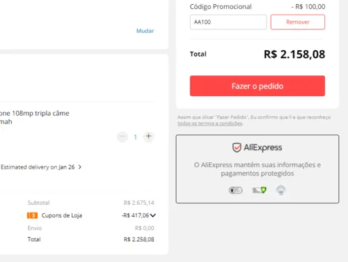 Imagem na descrição da promoção