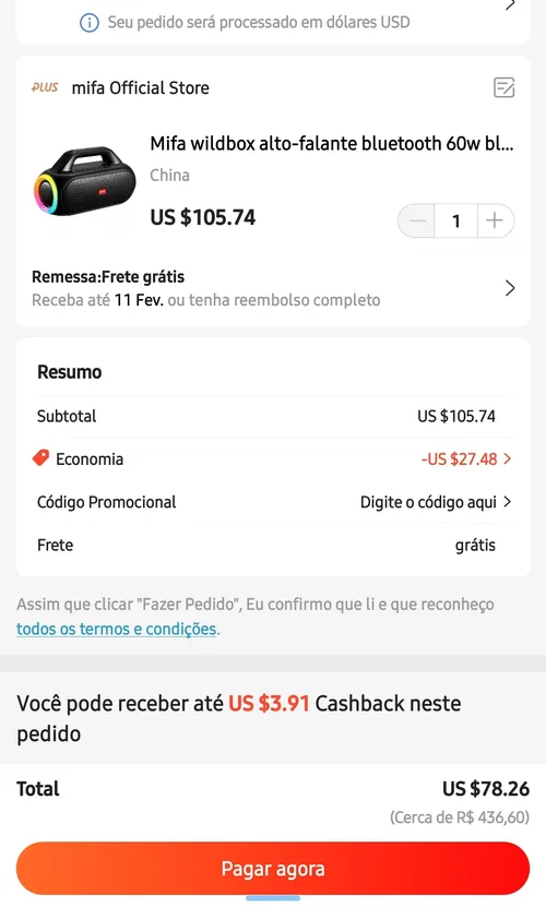 Imagem na descrição da promoção