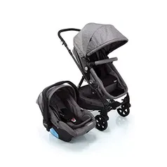 Carrinho de Bebê, com bebê conforto, Travel System Poppy, Duo Cosco, Cinza Mescla