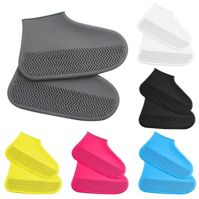 [Já Com Impostos] Capa de sapato de silicone antiderrapante, botas de chuva unisex, impermeável,