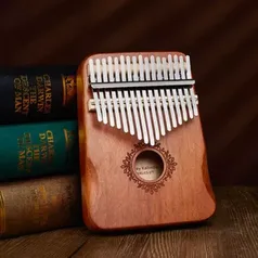 Kalimba - Piano de polegar com 17 ou 21 teclas - Instrumento musical em mogno + Guia