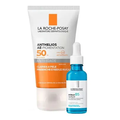 Saindo por R$ 95: Kit La Roche-Posay Protetor Solar Facial Anti-Idade FPS50 + Sérum Anti-Idade Hyalu B5 Repair 30ml | R$95 | Pelando