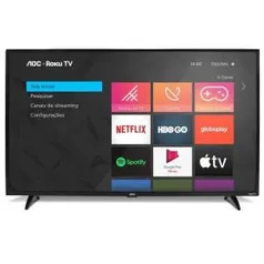 Smart TV LED 32" AOC Roku TV HD R$1000