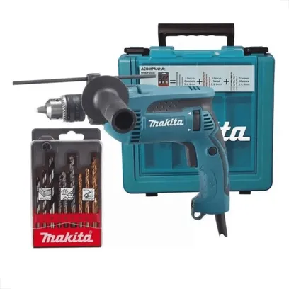 Product photo Furadeira De Impacto 760W Makita HP1640KX1 220V