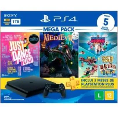 Console PlayStation 4 Hits Bundle Mega Pack 11 - Just Dance 2020 + MediEvil + Voucher para 03 Jogos