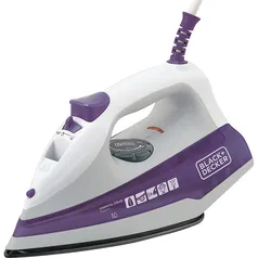 Ferro de Passar Vapor Spray 1200W Black &amp; Decker FX1000 com Base Antiaderente Roxo e Branco 127V