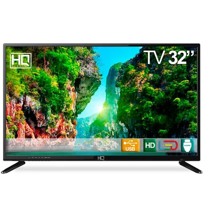 TV LED 32" HQ HQTV32 Resolução HD com Conversor Digital 2 HDMI 2 USB Recepção Digital