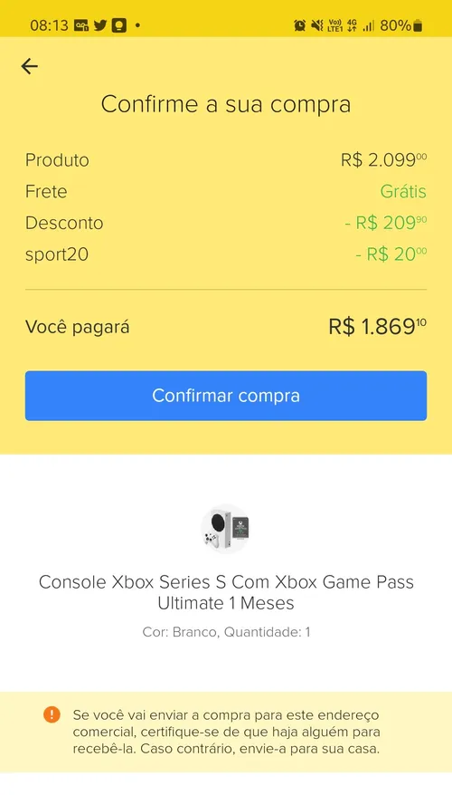 Imagem na descrição da promoção