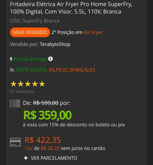 Imagem na descrição da promoção