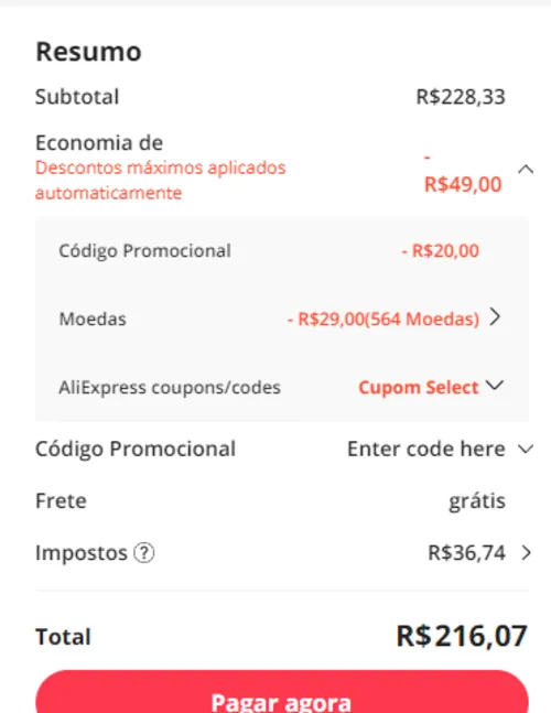 Imagem na descrição da promoção