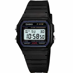 Relógio Masculino Casio Digital Esportivo F-91W-1DG - Preto