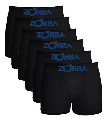 Kit 6 Cuecas Zorba Infantil Boxer Sem Costura Algodão 678