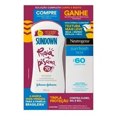 Kit Protetor Solar Corporal Sundown FPS 70 200ml e Ganhe Protetor Solar Facial Neutrogena FPS 60 50ml - Protetor Solar Facial