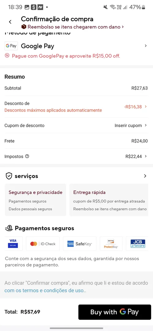 Imagem na descrição da promoção