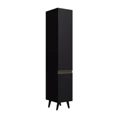 Multiuso Preto Fosco 40cm Com 2 Portas e Pe Retro