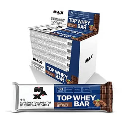 Top Whey Bar 12 Unidades De 41G Max Titanium (Chocolate com Avelã)