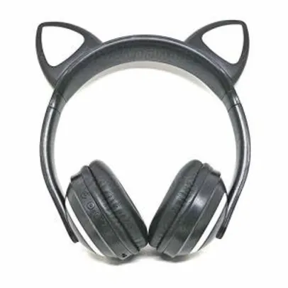 Headphone Bluetooth com Orelhas de Gato e Iluminação LED Fone Sem Fio de Gatinho Exbom HF-C240BT - R$67