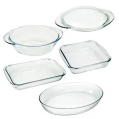 Conjunto de Formas em Vidro Borosilicato Marinex Celebrity 5 Peças | R$53,91