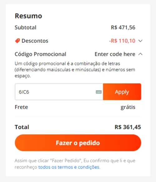 Imagem na descrição da promoção