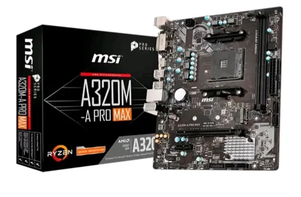 Placa-Mãe MSI A320M-A Pro Max p/ AMD AM4, m-ATX, DDR4