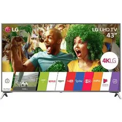 Smart TV LED 43" LG 43UJ6525 Ultra HD 4K, Painel IPS, HDR e Magic Mobile - R$ 1575