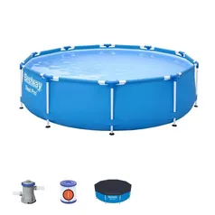 Piscina Estrutural 4678 litros Steel Pro + Filtro 110V + Capa