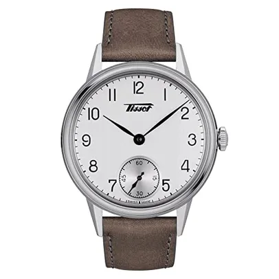 Tissot Relógio mecânico suíço masculino Heritage 316L, marrom, couro, 20 (T1194051603701), Marrom, Mecânico