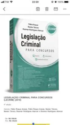 Legislação Criminal para Concursos (LECRIM) (2019) - Fábio Roque Araújo - R$ 133