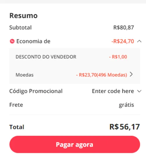 Imagem na descrição da promoção