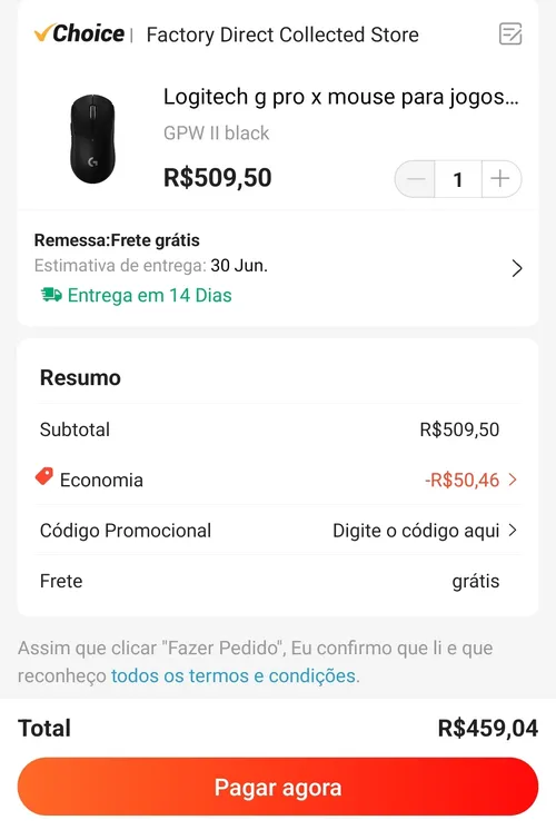 Imagem na descrição da promoção