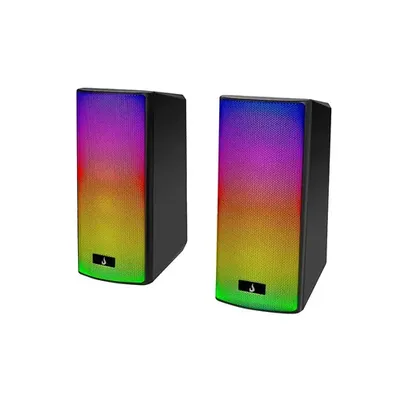 Caixa de Som Gamer Rise Mode Aura Sound S5, RGB Rainbow, 3W*2, Preto - RM-SP-05-RGB