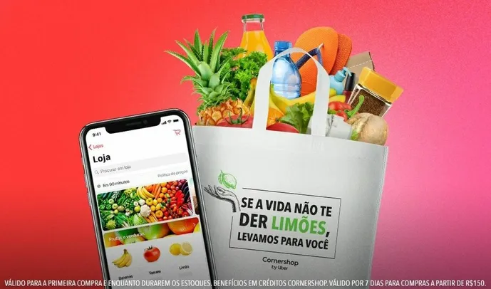 [Primeira Compra] R$30 OFF acima de R$150 no Cornershop