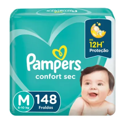 Fralda Pampers Confort Sec M 148 Unidades