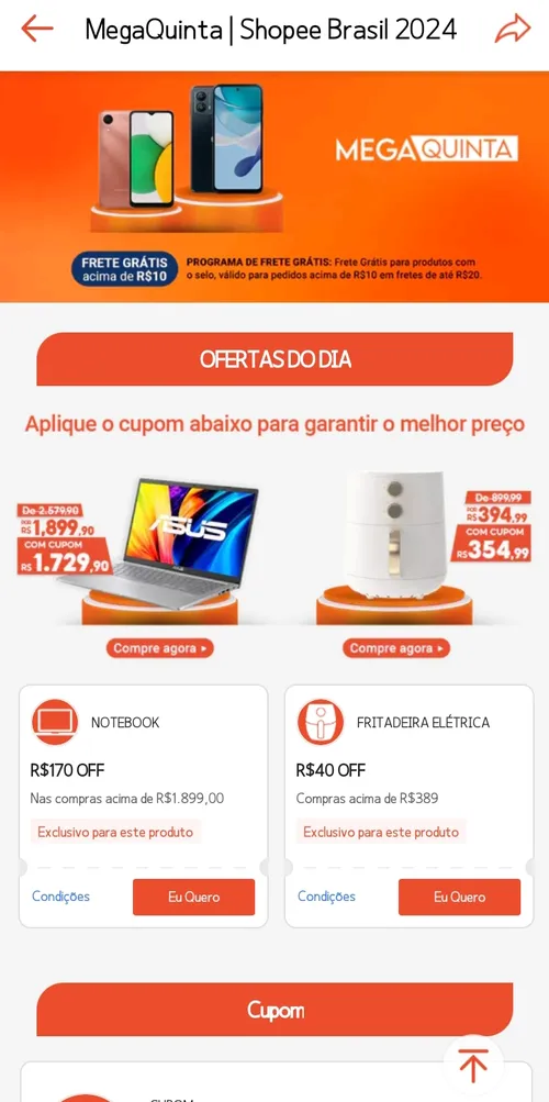 Imagem na descrição da promoção