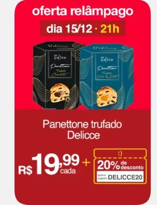 Panetone Trufado Chocolate 400G Delicce