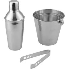 (AME R$24) (SC AME R$7) Balde de Gelo 1,2L 14cm com pegador + Coqueteleira 500ml - La Cuisine