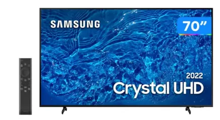 Smart TV 70” 4K Crystal UHD Samsung UN70BU8000GXZD - VA Wi-Fi Bluetooth Alexa Google Assistente 3 HD