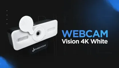 Webcam Rise Mode Vision 4K, 30 FPS, Microfone Digital, USB, Branco - RM-WECM-4K-W