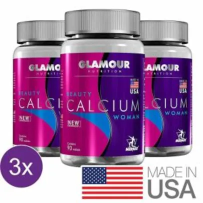 Kit 3x Beauty Calcium: Cálcio + Vitamina D Glamour 90 tabs