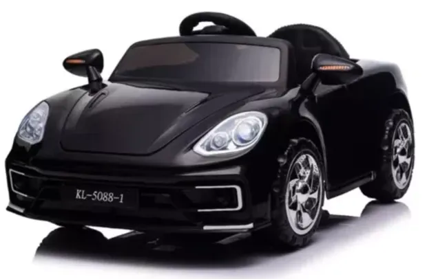 Carro Infantil Carrinho Elétrico Mini Porsche Preto 12V Luxo