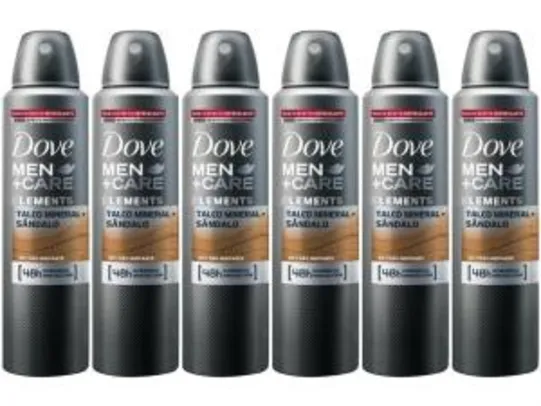 Desodorante Aerosol Antitranspirante Masculino - Dove Men+Care Talco Mineral e Sândalo 150ml 6 Unid