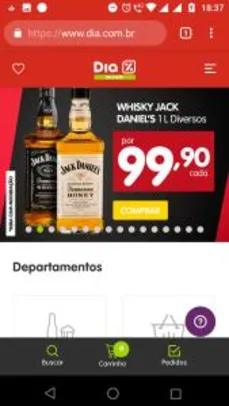 Whisky Old N 7 Tennessee Jack Daniel's ou Honey 1L - R$99