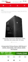 Computador Pichau Home, AMD Ryzen 5 3400G, 8GB DDR4, SDD 120GB, 500W, TGT Raider - R$1937