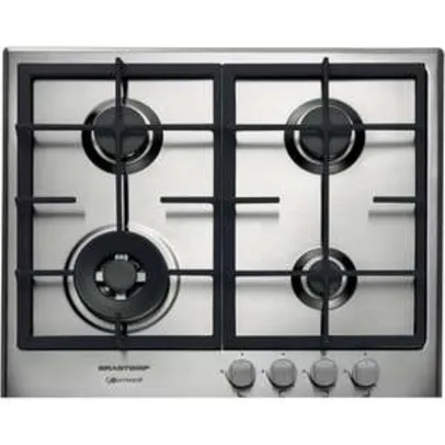 Cooktop Brastemp Gourmand 4 Bocas, Inox - BDK60DR - 220V | R$ 1599