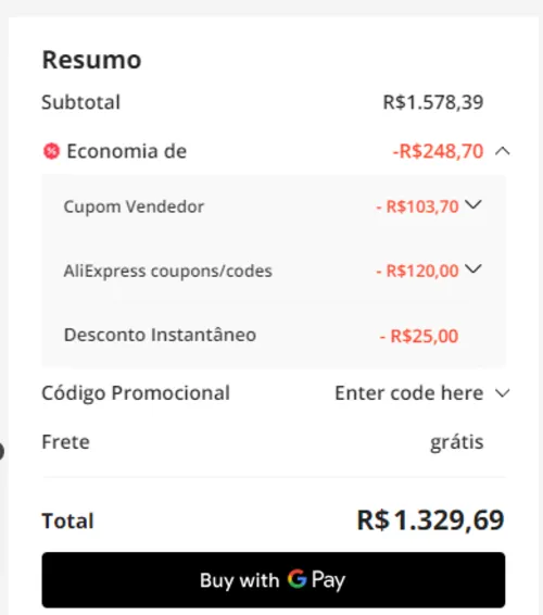 Imagem na descrição da promoção