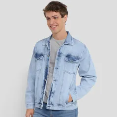 Jaqueta Jeans Grifle Estonada Bolsos Masculina