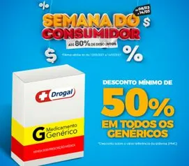 Genéricos com desconto a partir de 50%.